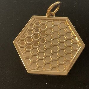 INDIA HICKS Hexagon  Gold Tone Large Pendant
